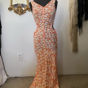 Urban Outfitters Orange Floral Maxi Dress